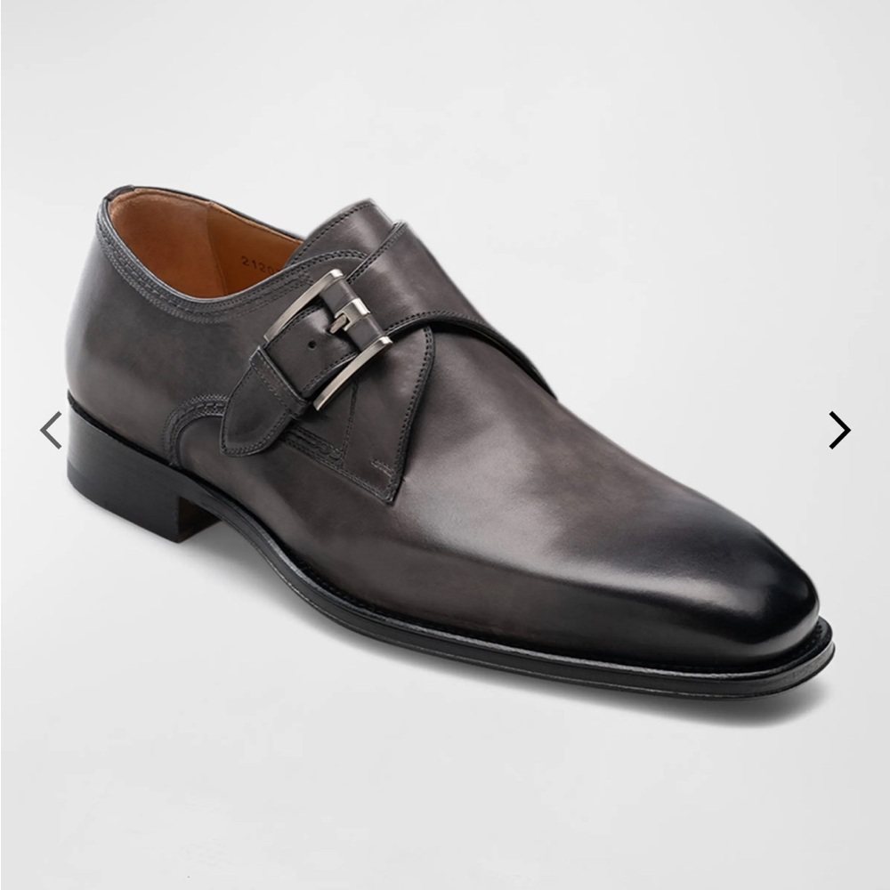 Men's Marco II Monk Strap Leather Dress Shoes - Black, Never worn